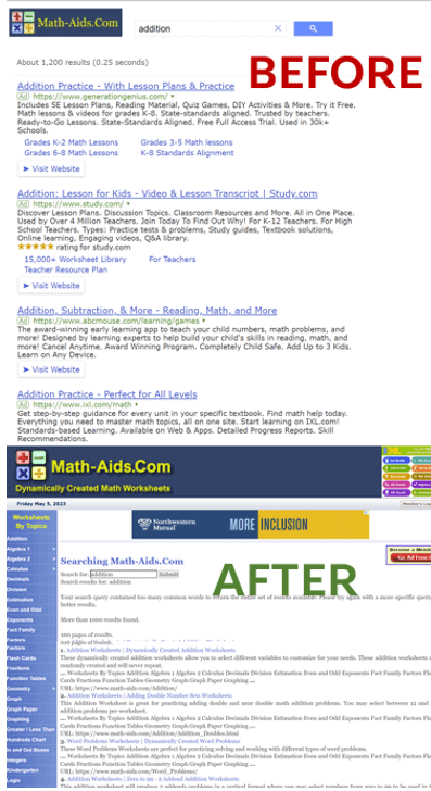 In Site Search Differences