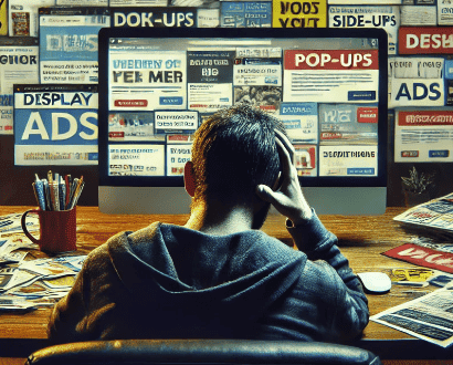 Man looking at Website Display Ads